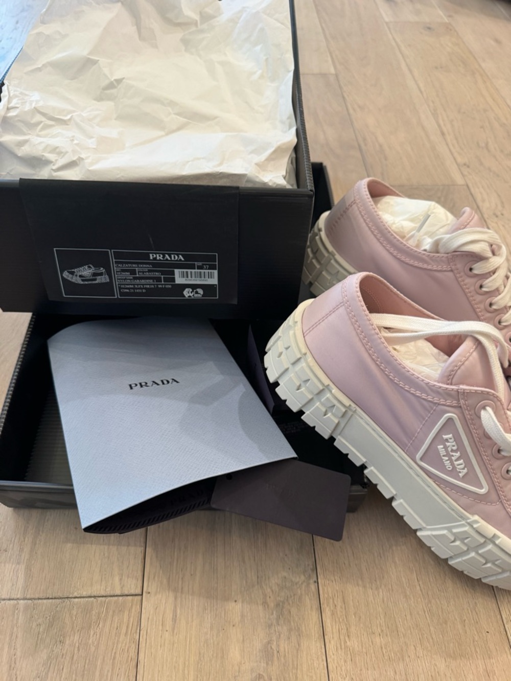 Prada Light Pink Chunky-Soled Sneakers - Picture 2 of 12